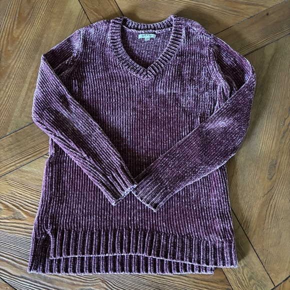 Orvis Women’s Mauve Purple Pink Ultra Plush Chenille Long Length Sweater - Picture 1 of 6